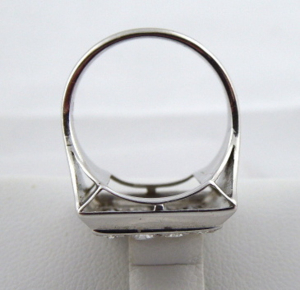 Masivní prsten s brilianty cca 2 - 2,15 ct z bílého zlata, velikost prstenu 52