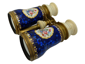 Mosazné divadelní kukátko, malířský smalt