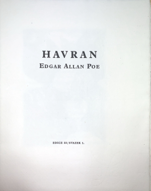 Poe Edgar Allan | Havran (2 lepty Jiřího Hadače)