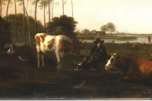 Albert Clomp (1625–1688) - Holandská večerní krajina s kravami a ovcemi
