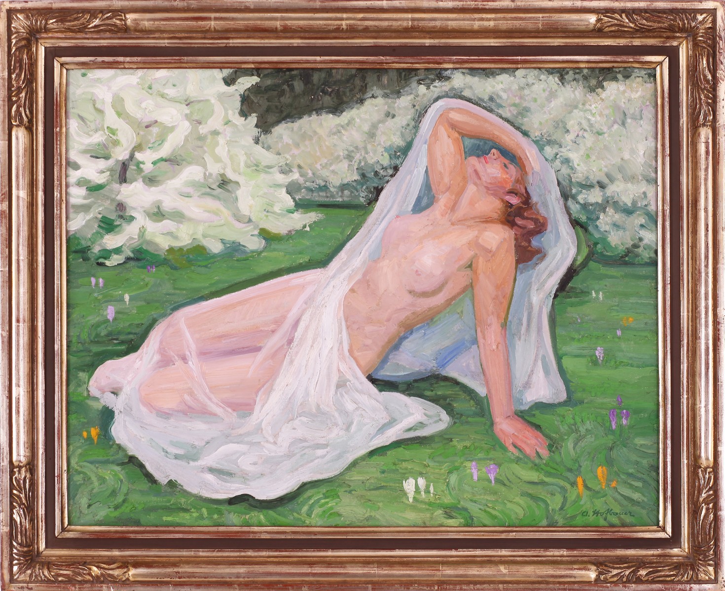 Hofbauer Arnošt - Akt v zahradě/ A nude in the garden