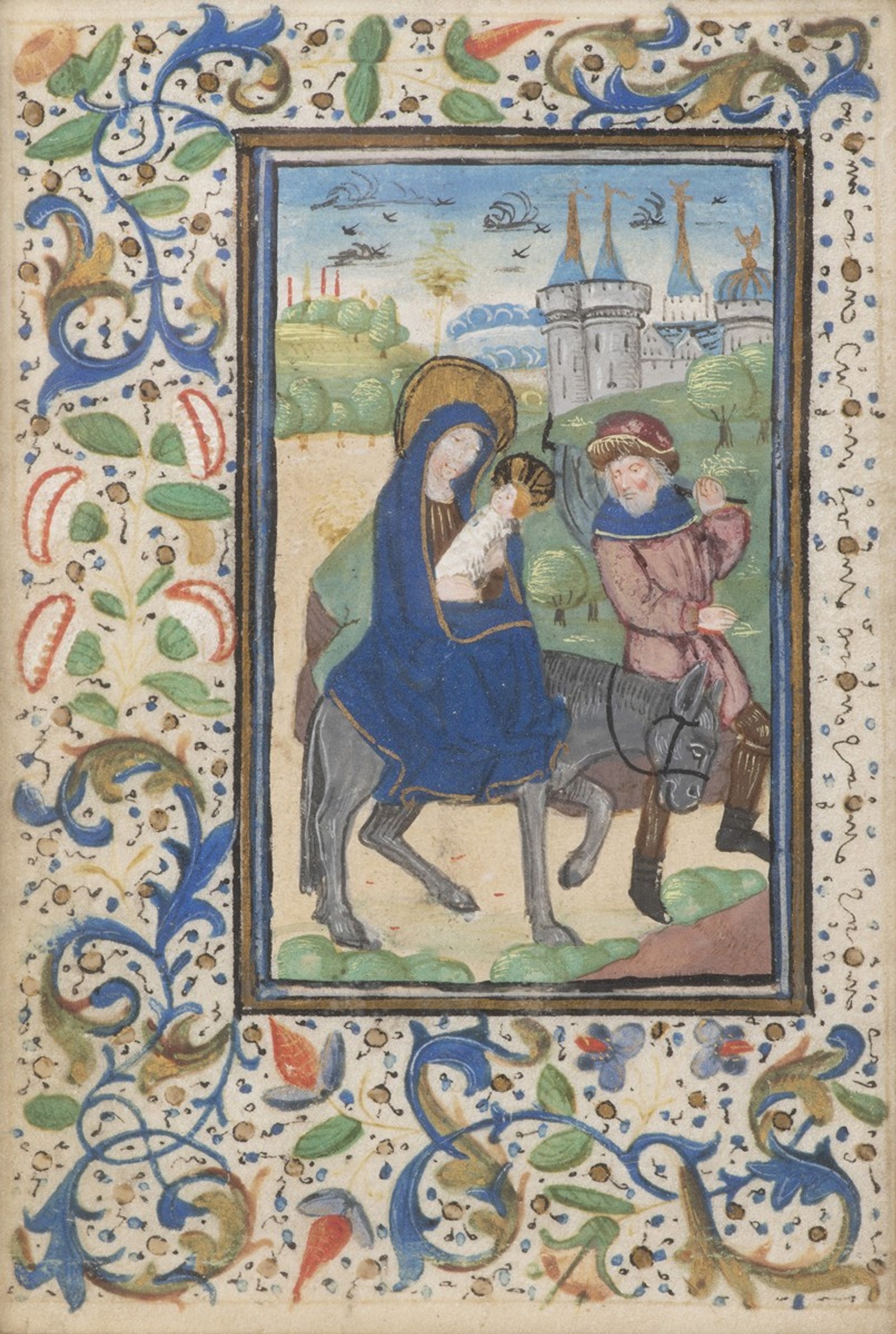 Útěk do Egypta, Iluminace, list z knihy hodinek