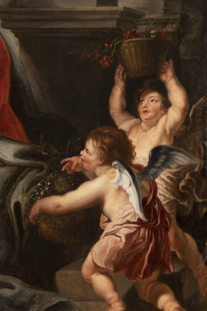 Sv. Alžběta a malý Jan Křtitel uctívají Ježíška na Mariině klíně (1635–1640)