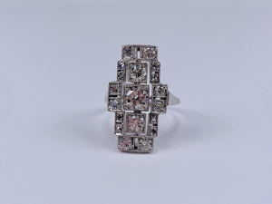 Prsten s diamanty | Art deco | Československo 1920-1930
