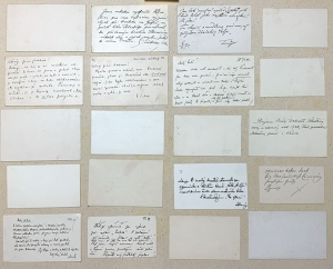 Adolf Heyduk, Hrabě Lažanský, Eduard Grégr, František Herites aj. | Konvolut 20 navštívenek