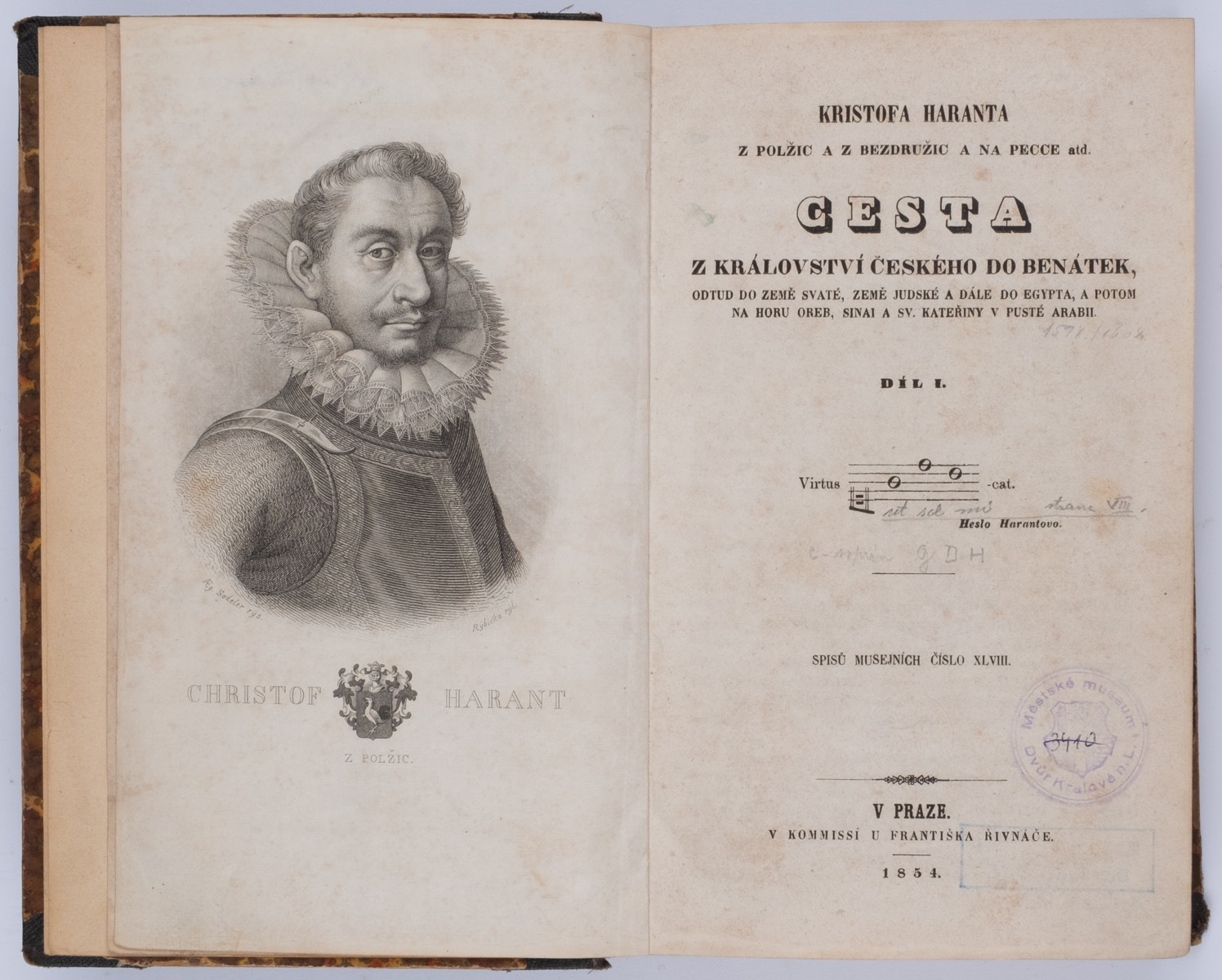 Kryštof Harant z Polžic a Bezdružic a Na Pecce (1564 -1621): Cesta z Království českého do Benátek... / Journey from Bohemia to the Holy Land, by way of Venice...