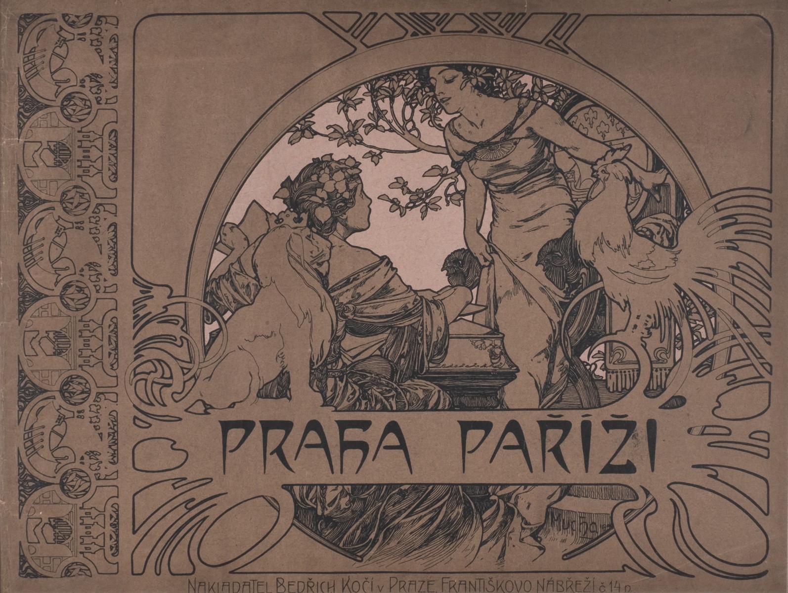 Alfons Mucha (1860-1939): Obálka alba Praha Paříži / Cover for the album Praha Paříži (Prague to Paris)