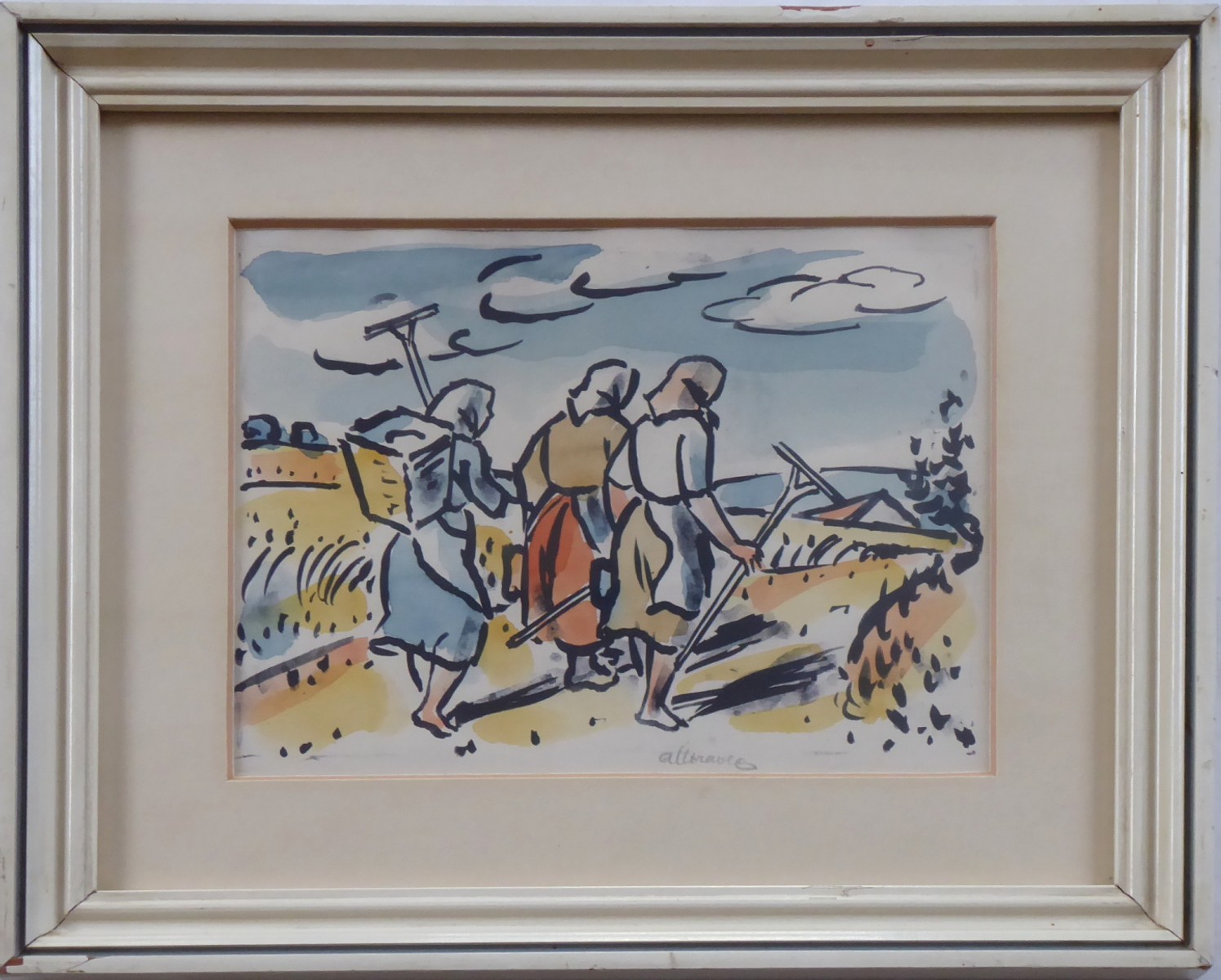 ALOIS MORAVEC (1899–1987)  - NA POLI, KOLOROVANÁ LITOGRAFIE