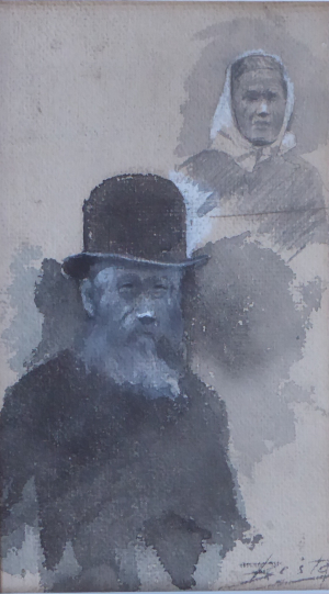 JOSEF EDUARD BEŠTA (1875-1903)  -  PORTRÉTNÍ STUDIE cca 1900