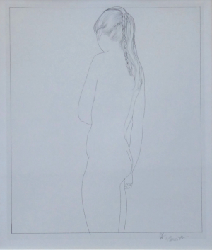 KAREL BENEŠ (1932-2021) - DÍVČÍ AKT "STOJÍCÍ DÍVKA"