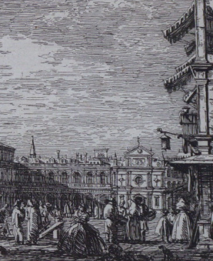 GIOVANNI ANTONIO CANAL (CANALETTO) (1697-1768) - NÁMĚSTÍ SVATÉHO MARKA V BENÁTKÁCH, LEPT cca 1740