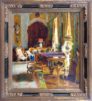 JOSEF JINDŘICH LOUKOTA (1879-1967) - INTERIÉR ZÁMKU DOBŘÍŠ