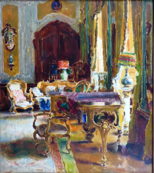 JOSEF JINDŘICH LOUKOTA (1879-1967) - INTERIÉR ZÁMKU DOBŘÍŠ