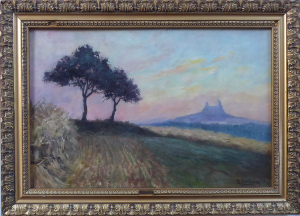 BEDŘICH ŽENÍŠEK (1872-1930) - KRAJINA S ČERVÁNKY A HRADEM TROSKY