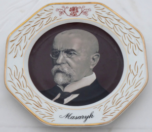 TALÍŘ S PORTRÉTEM T.G.MASARYKA A STÁTNÍM ZNAKEM - KNOLL