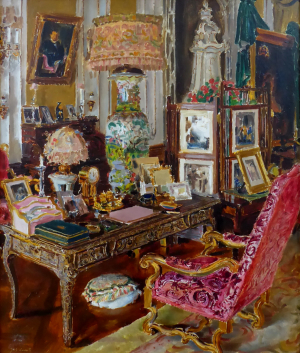 JOSEF LOUKOTA (1879-1967) - PSACÍ STŮL HRABĚNKY COLLOREDO MANSFELD V ZÁMKU DOBŘÍŠ