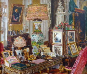 JOSEF LOUKOTA (1879-1967) - PSACÍ STŮL HRABĚNKY COLLOREDO MANSFELD V ZÁMKU DOBŘÍŠ