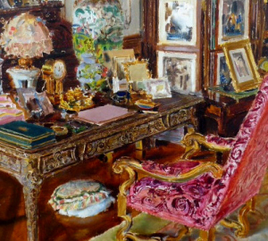 JOSEF LOUKOTA (1879-1967) - PSACÍ STŮL HRABĚNKY COLLOREDO MANSFELD V ZÁMKU DOBŘÍŠ