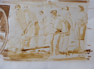 JAN RAMBOUSEK (1895-1976) - OBNOVA, LAVÍROVANÁ KRESBA TUŠÍ 
