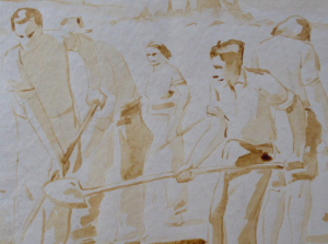 JAN RAMBOUSEK (1895-1976) - OBNOVA, LAVÍROVANÁ KRESBA TUŠÍ 