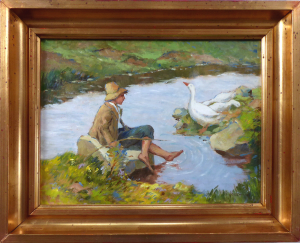 VÁCLAV FRANTIŠEK ULŠMÍD ( 1903-1985 ) - CHLAPEC U POTOKA