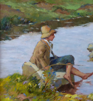 VÁCLAV FRANTIŠEK ULŠMÍD ( 1903-1985 ) - CHLAPEC U POTOKA