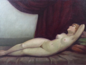 ALEXANDR VASILJEVIČ SUSLOV ( 1895 - 1957 ) - LEŽÍCÍ NAHÁ DÍVKA