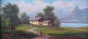 ROMANTICKÁ KRAJINA S POSTAVOU NA CESTĚ - CH. LITTA