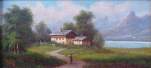 ROMANTICKÁ KRAJINA S POSTAVOU NA CESTĚ - CH. LITTA