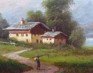ROMANTICKÁ KRAJINA S POSTAVOU NA CESTĚ - CH. LITTA