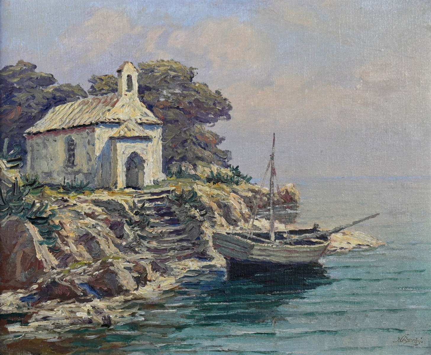 Písecký (Liška) Josef (1878 - 1954) , Kaplička na pobřeží, Dalmácie