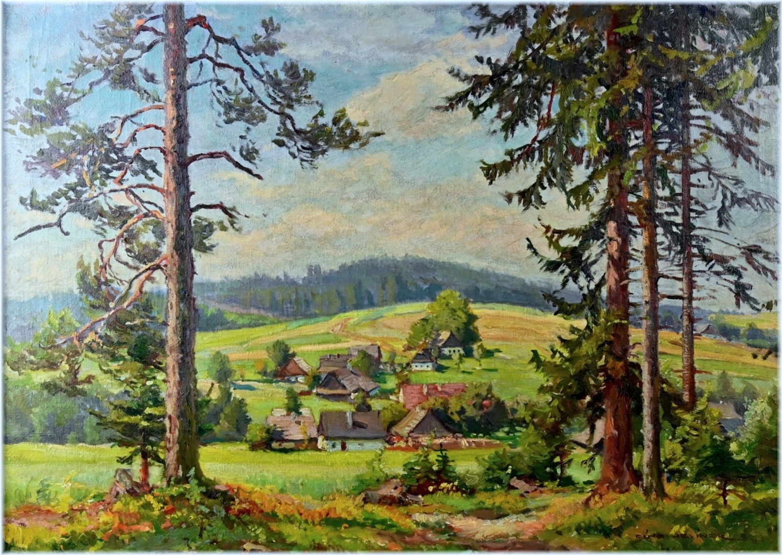 Jelínek Cína František (1882 - 1961), Pohled na vesnici