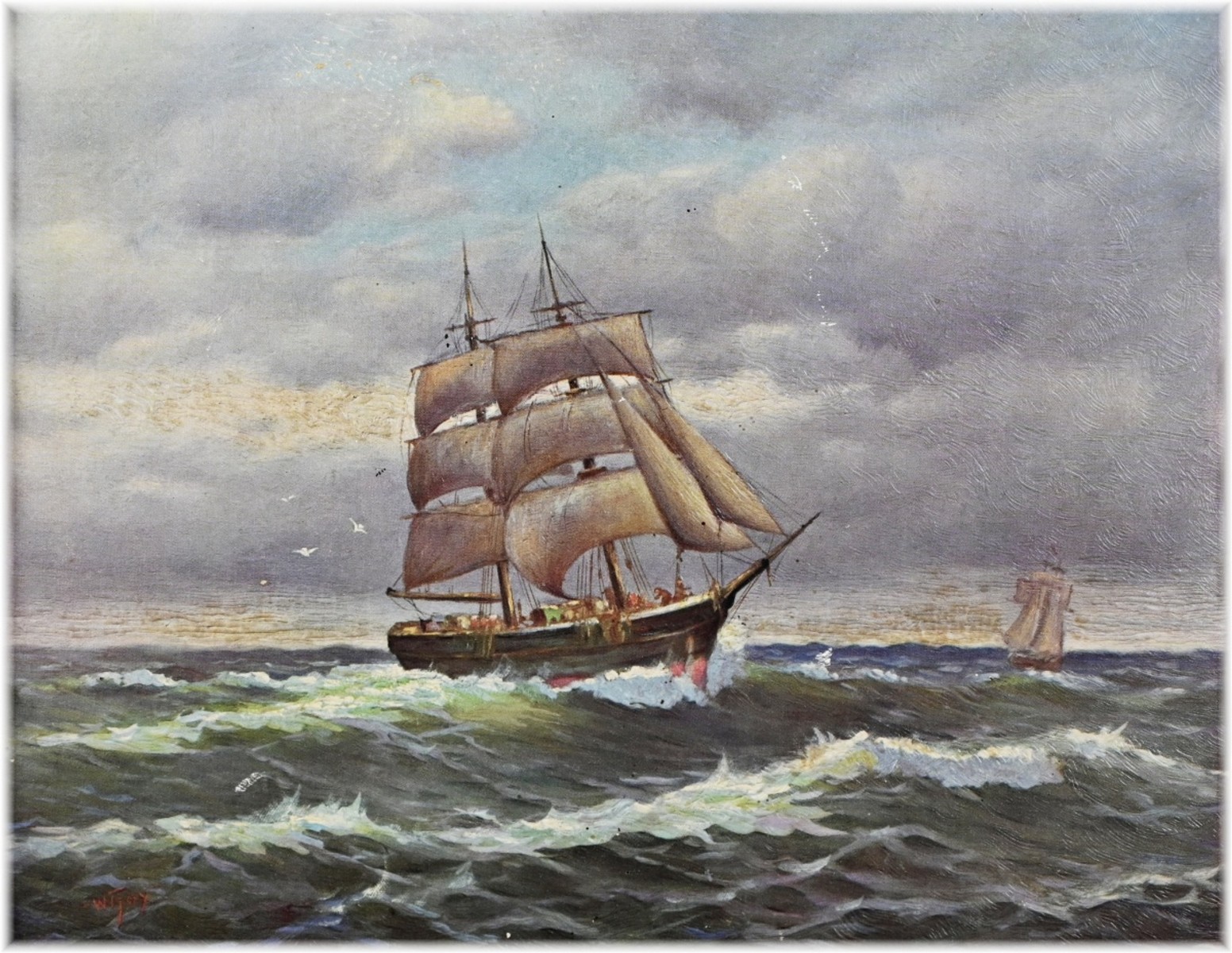 Hoy W., Loď na moři