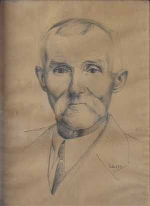 Krčil Josef (1906 - 1985), Portrét  muže s knírem