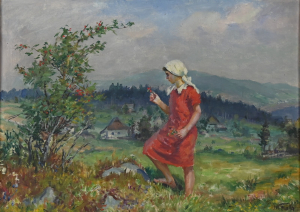 Fiala Josef (1882-1963), Dívka u šípkového keře