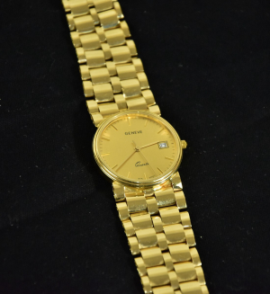 Pánské zlaté náramkové hodinky Geneve