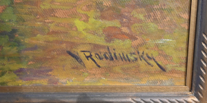 Václav Radimský (1867 - 1946), Pramice na vodě, (Rybářská chatrč)