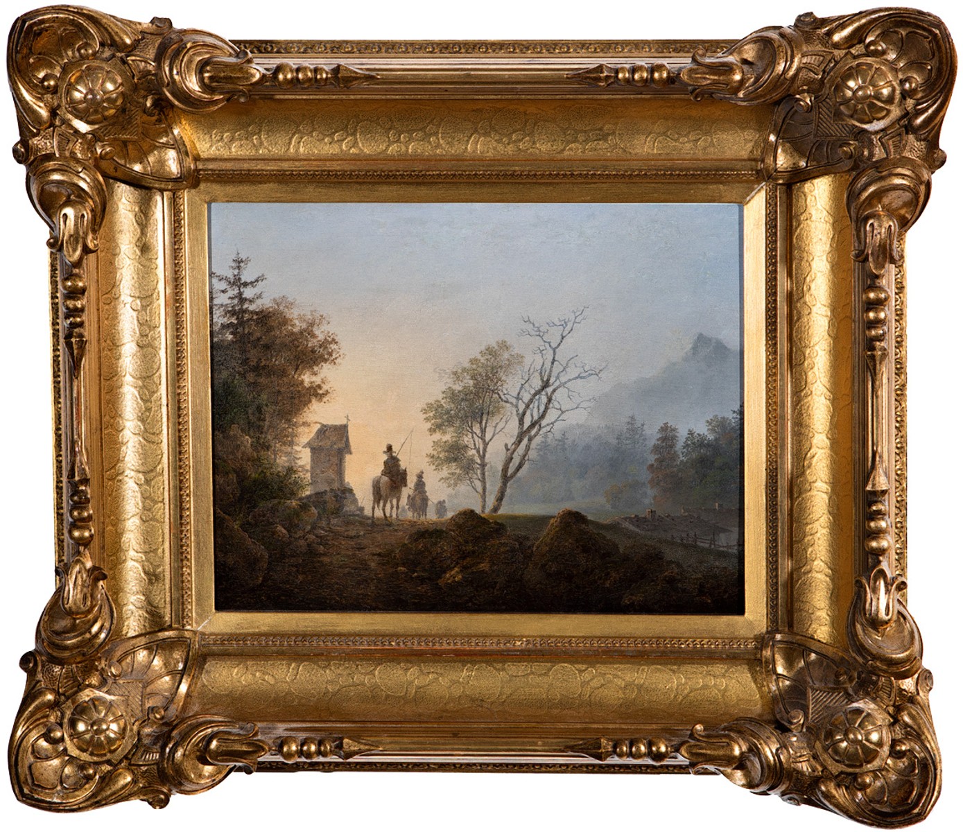 Piepenhagen August Bedřich | Krajina s kapličkou a jezdci