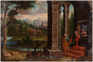 Neznámý autor 18. století | Svatý Jan Křtitel ve vězení navštíven dvěma učedníky