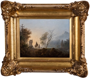 Piepenhagen August Bedřich | Krajina s kapličkou a jezdci