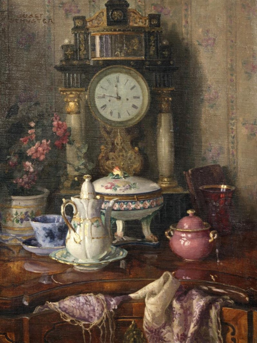 Schuster Josef - Zátiší s hodinami