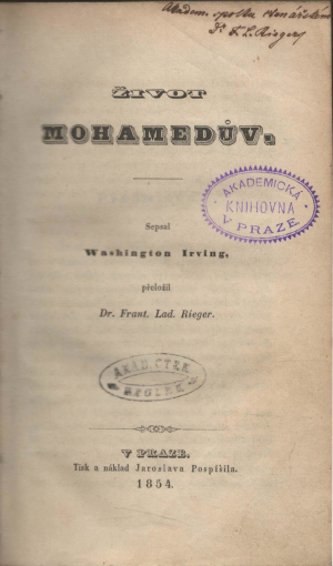 Washington Irving - Život Mohamedův