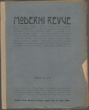 Moderní Revue pro literaturu, umění a život, Ročník X., číslo 1-12 (1903-1904) 