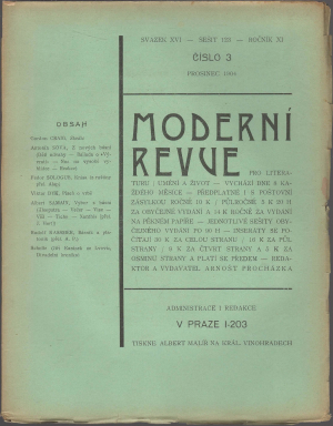 Moderní Revue pro literaturu, umění a život, Ročník XI., číslo 1-12 (1904-1905) 