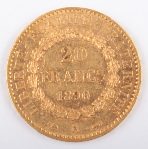 Zlatá mince: 20 Frank 1890