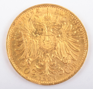 Zlatá mince: 20 Koruna 1893