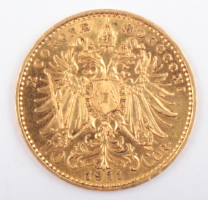 Zlatá mince: 10 Koruna 1911