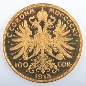 Zlatá mince: 100 koruna 1915 - původní ražba