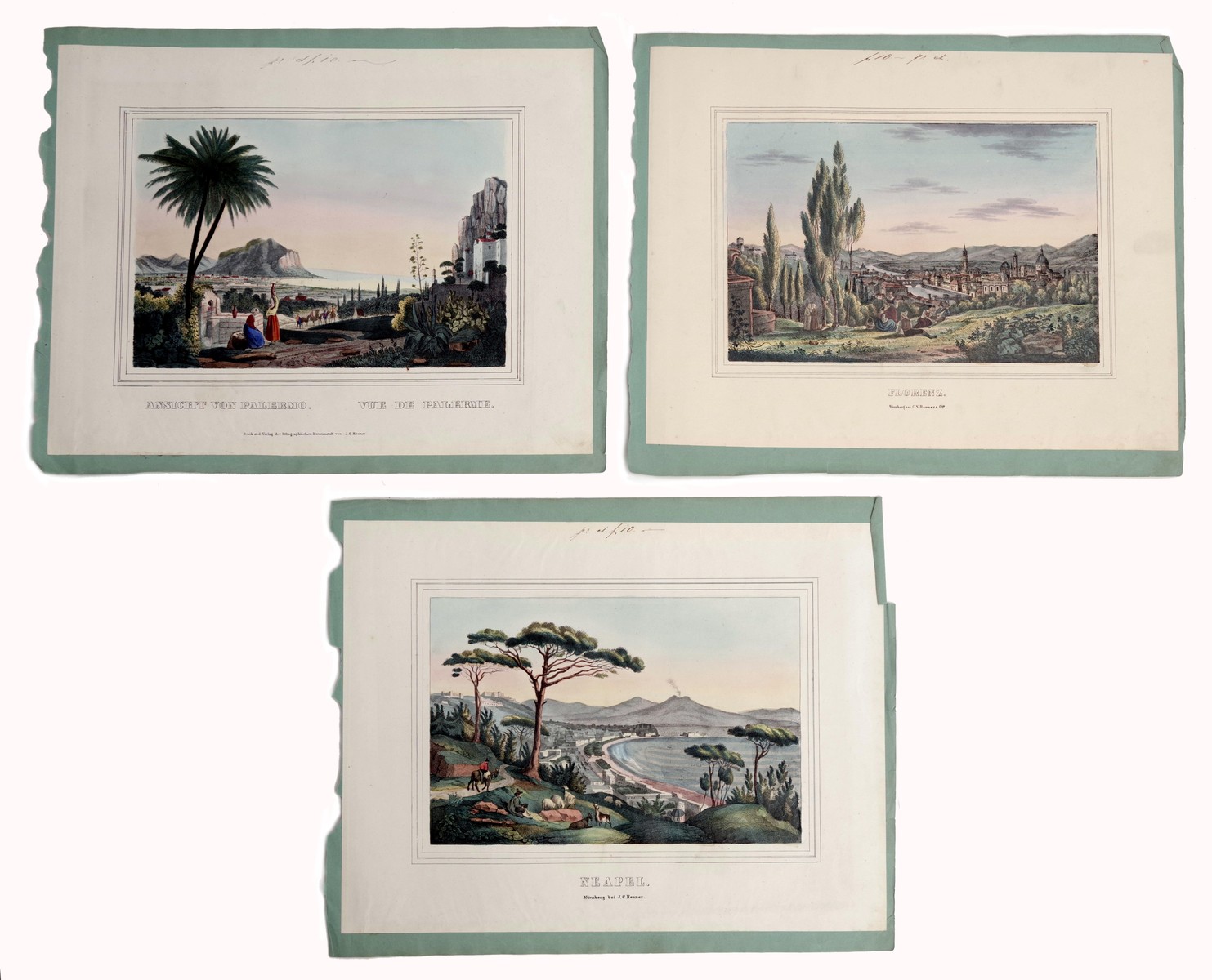 Pohledy na Palermo, Florencii a Neapol, J. C. Renner a G. N. Renner