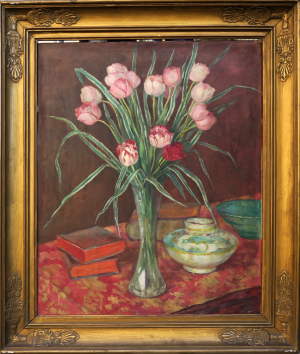 Emil Orlik - Zátiší s kyticí tulipánů